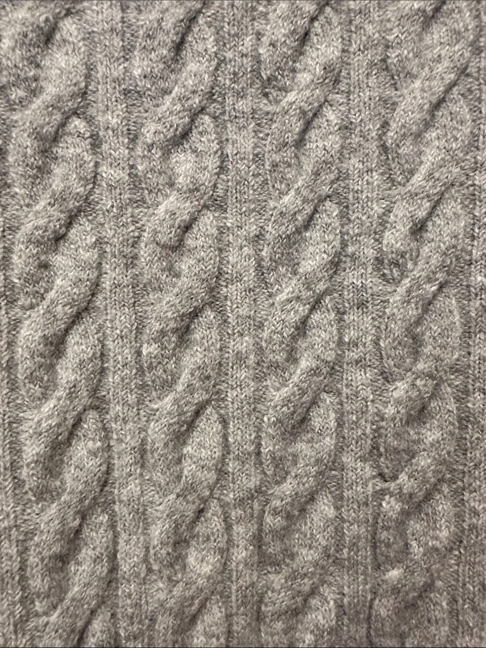 LOFT Light Gray Cable-Knit Crew Sweater size Small
